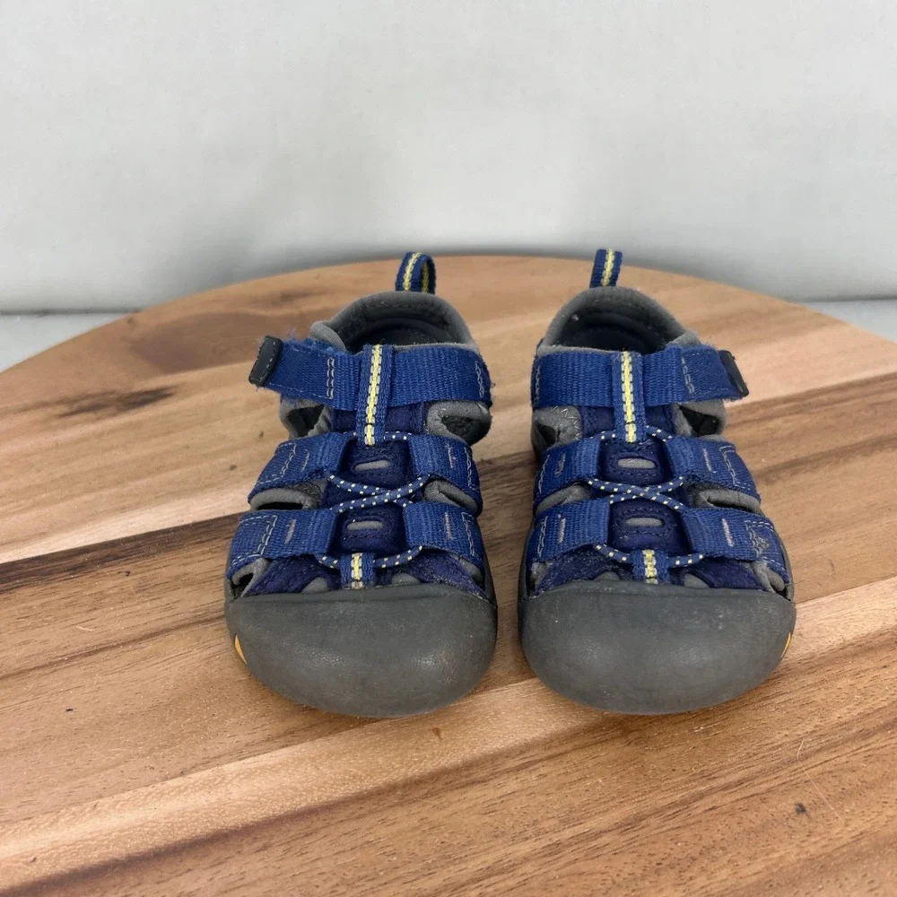 KEEN Seacamp II CNX Size 5 Toddler Boys Blue Yellow Athletic Water Sandals